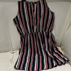 Wishful Park Striped Dress - Black, Red, White, and Blue